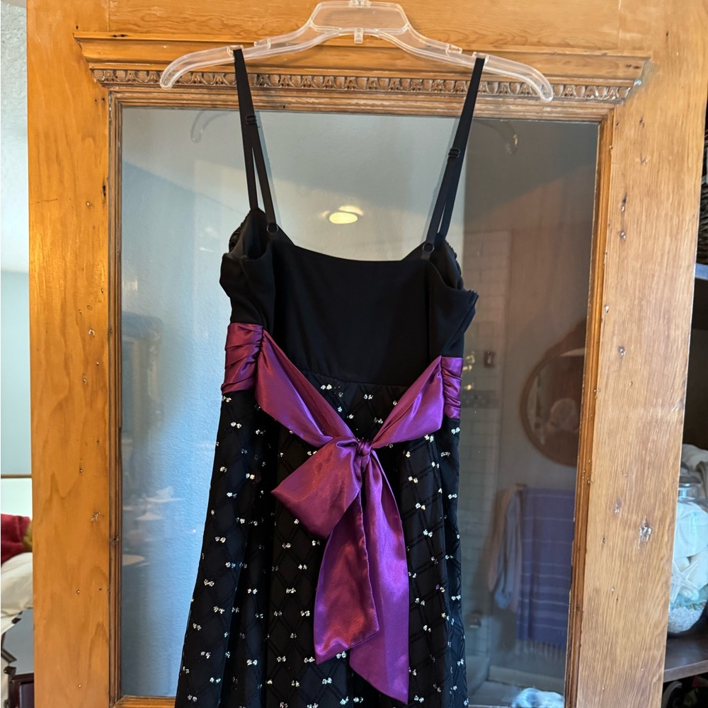 City Triangles Black Dress with Purple Accents